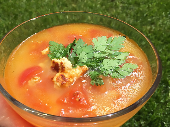 VEGETABLE SOUP WITH ADYGEI CHEESE