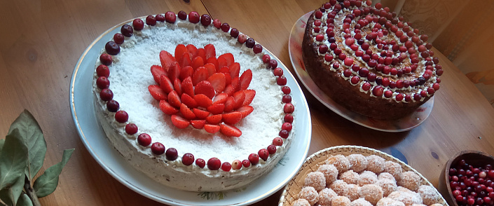 VEGETARIAN BERRIES IN THE SNOW CAKE