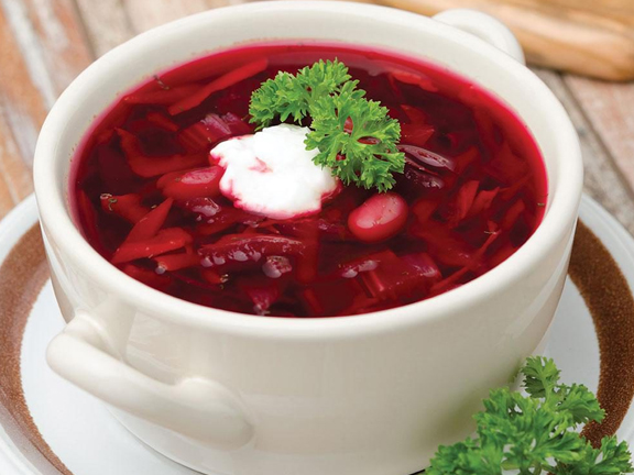 VEGETARIAN BORSCHT WITH LENTILS